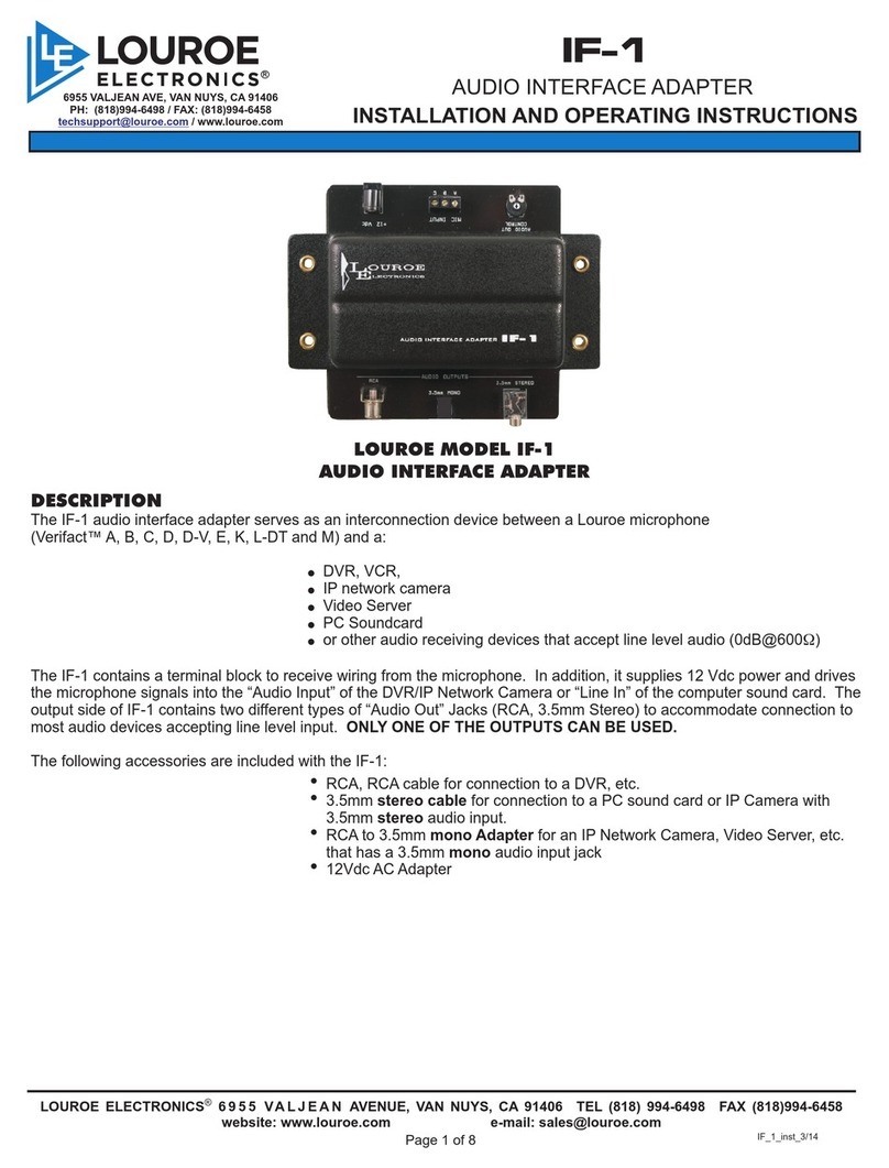 Louroe Electronics IF-1 Installation and operating instructions