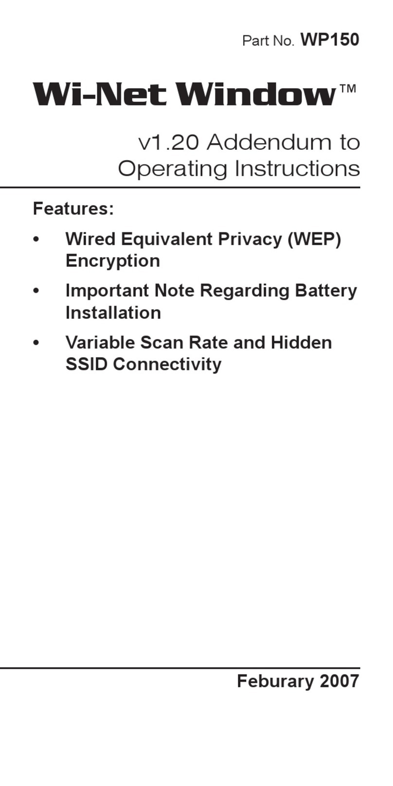 MEDITRONIK Wi-Net Window Operating instructions addendum