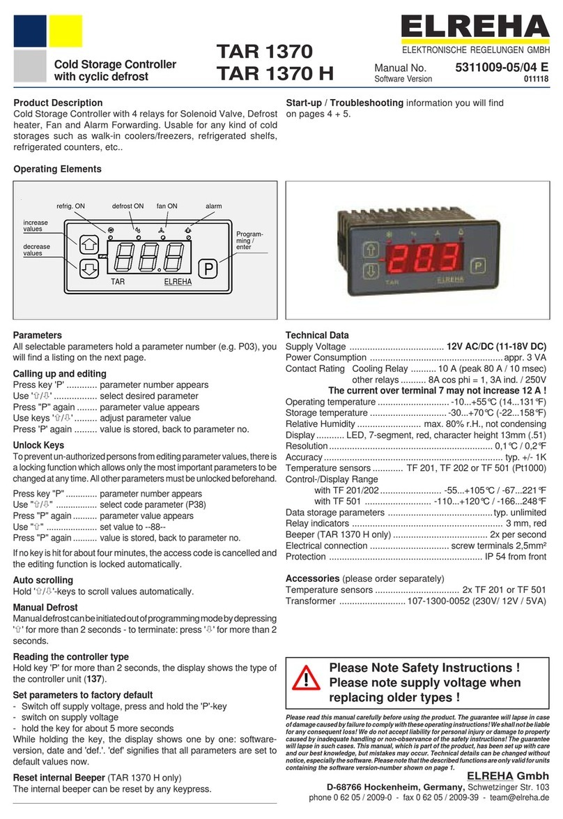 ELREHA TAR 1370 User manual