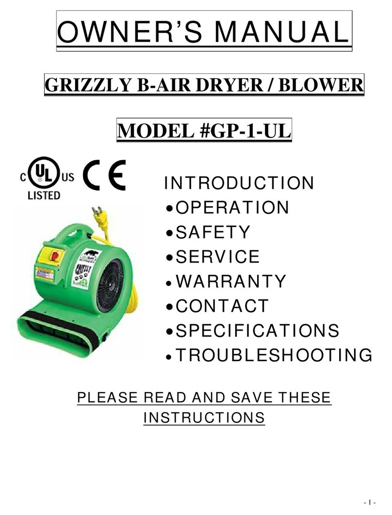 B-Air GRIZZLY GP-1-UL owner's manual