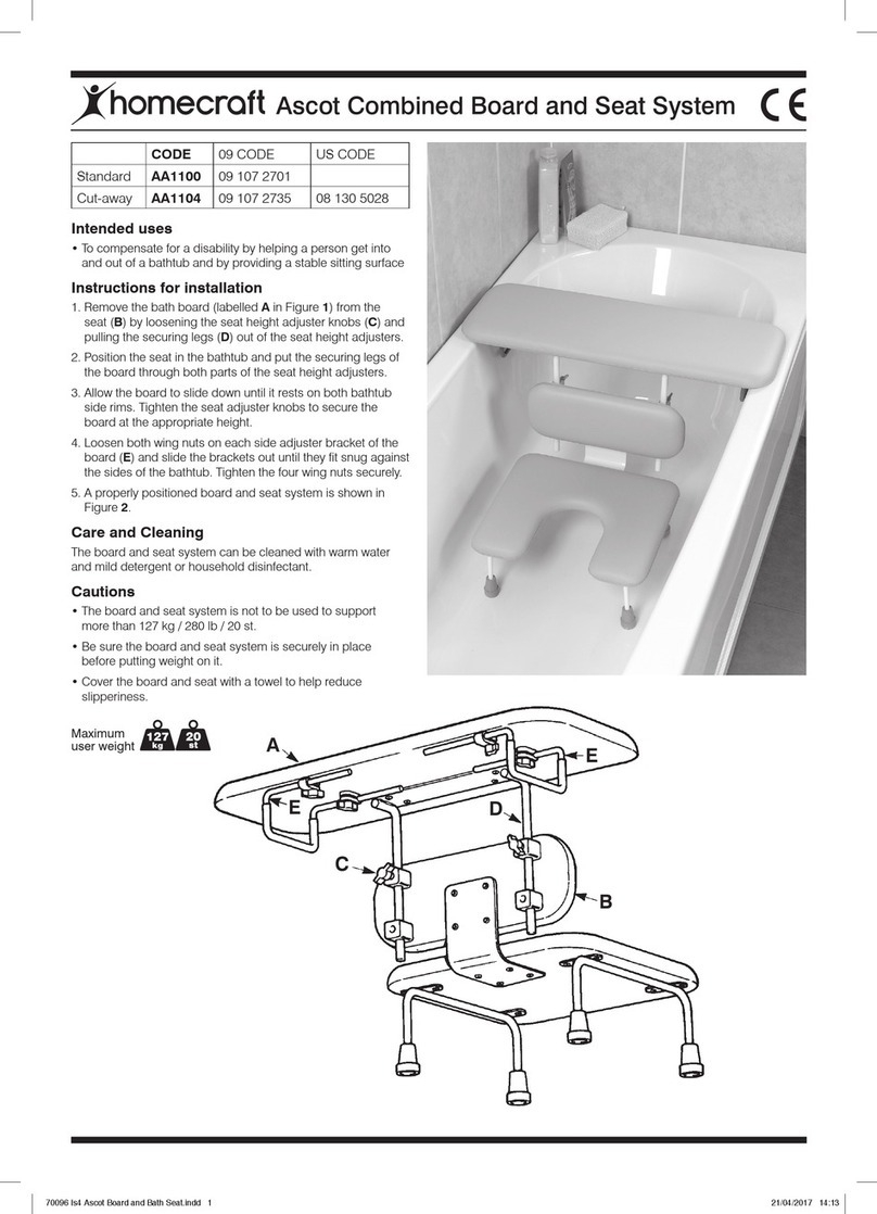 Homecraft Ascot Combined Board and Seat System User manual