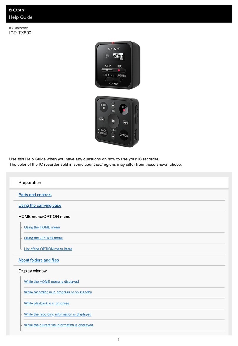 Sony ICD-TX800 Reference guide