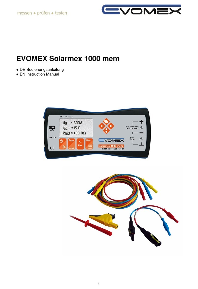Evomex Solarmex 1000 mem instruction manual