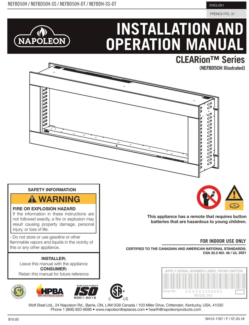 Napoleon CLEARion Series User manual