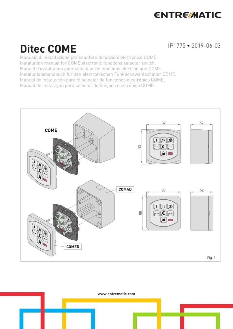 Entrematic Ditec COME User manual