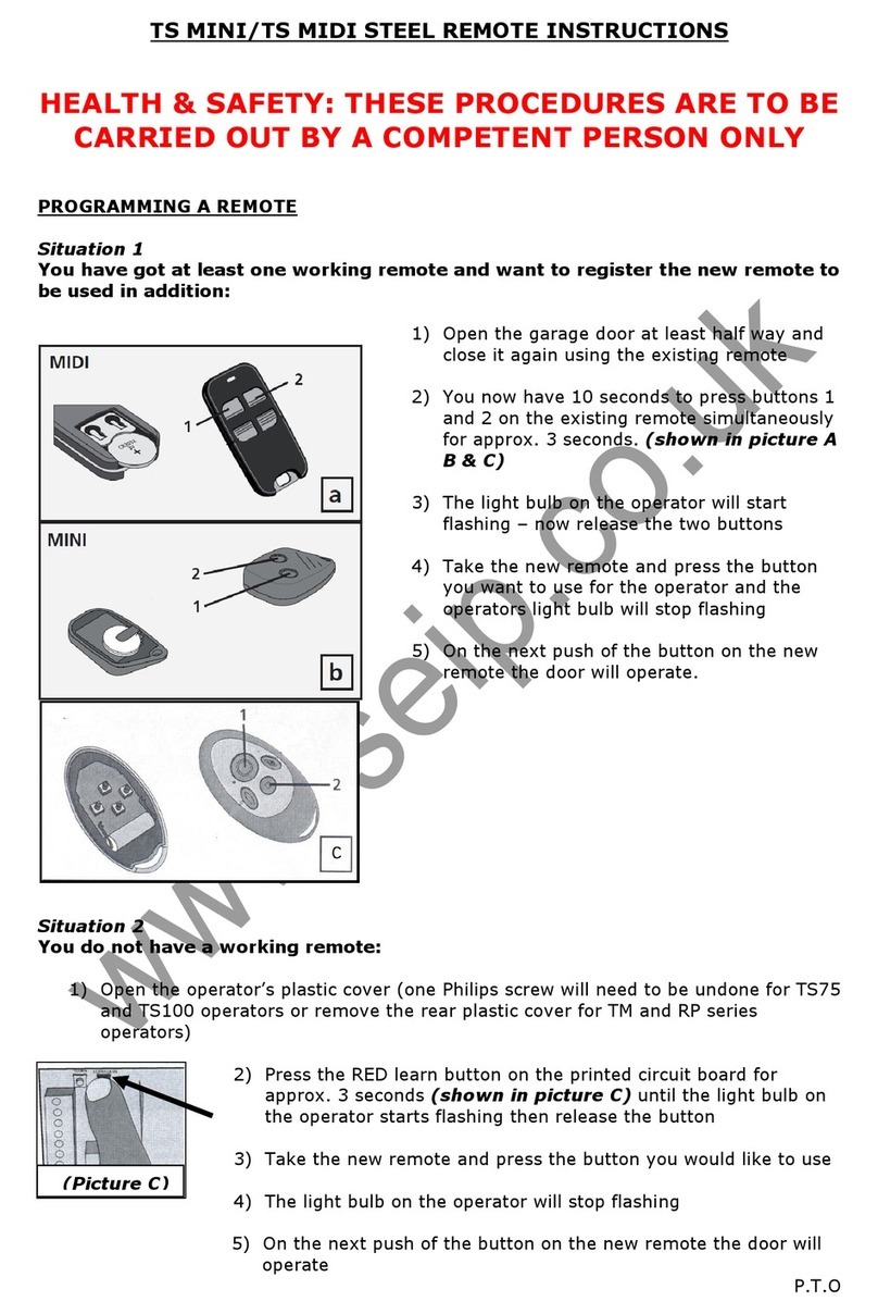 Seip TS MINI instructions Seip TS MINI instructions