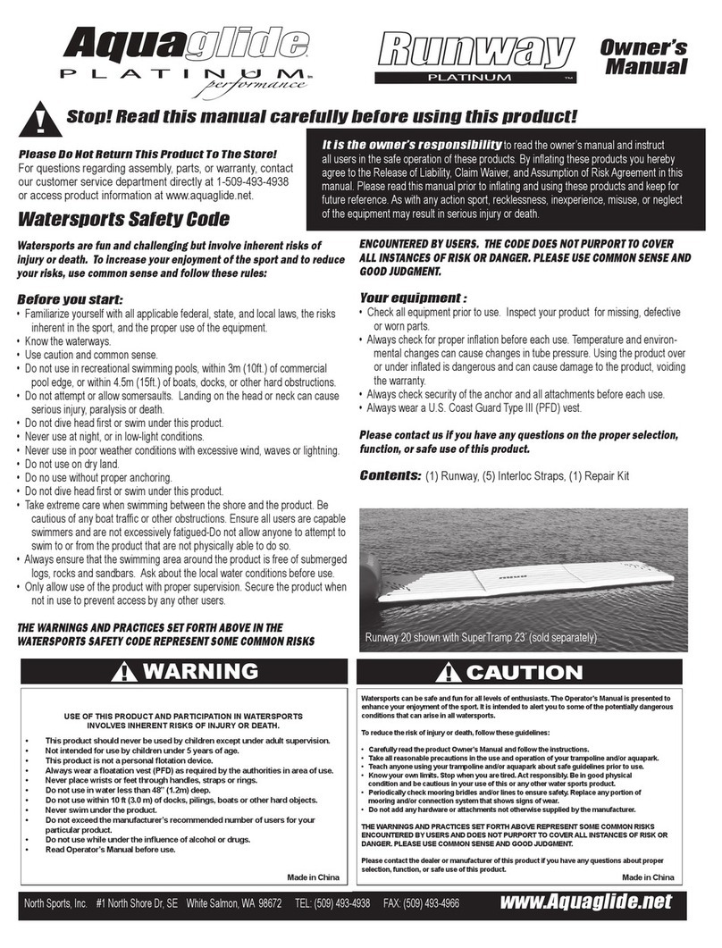 Aquaglide PLATINUM Performance Runway 20 User manual