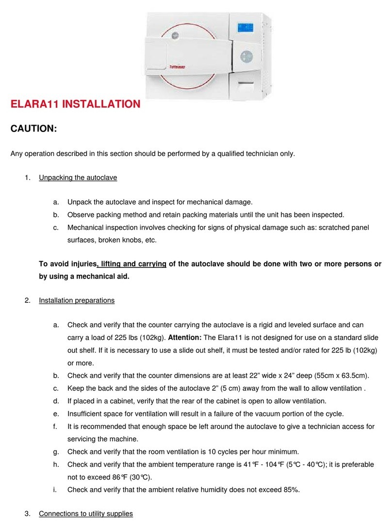 Tuttnauer Elara11 Installation
