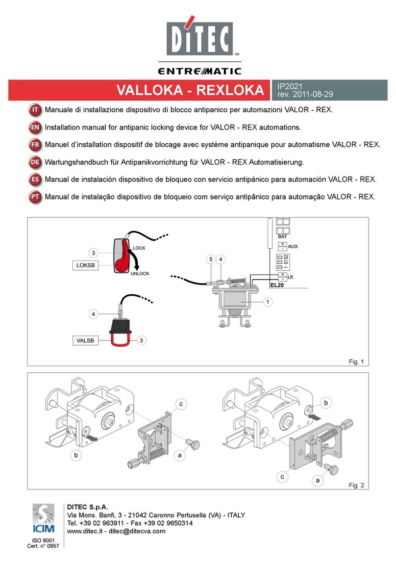 Entrematic Ditec VALLOKA User manual
