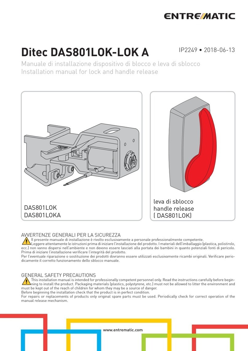 Entrematic Ditec DAS801LOK User manual