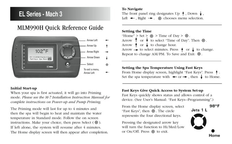 Balboa EL Series Quick reference guide