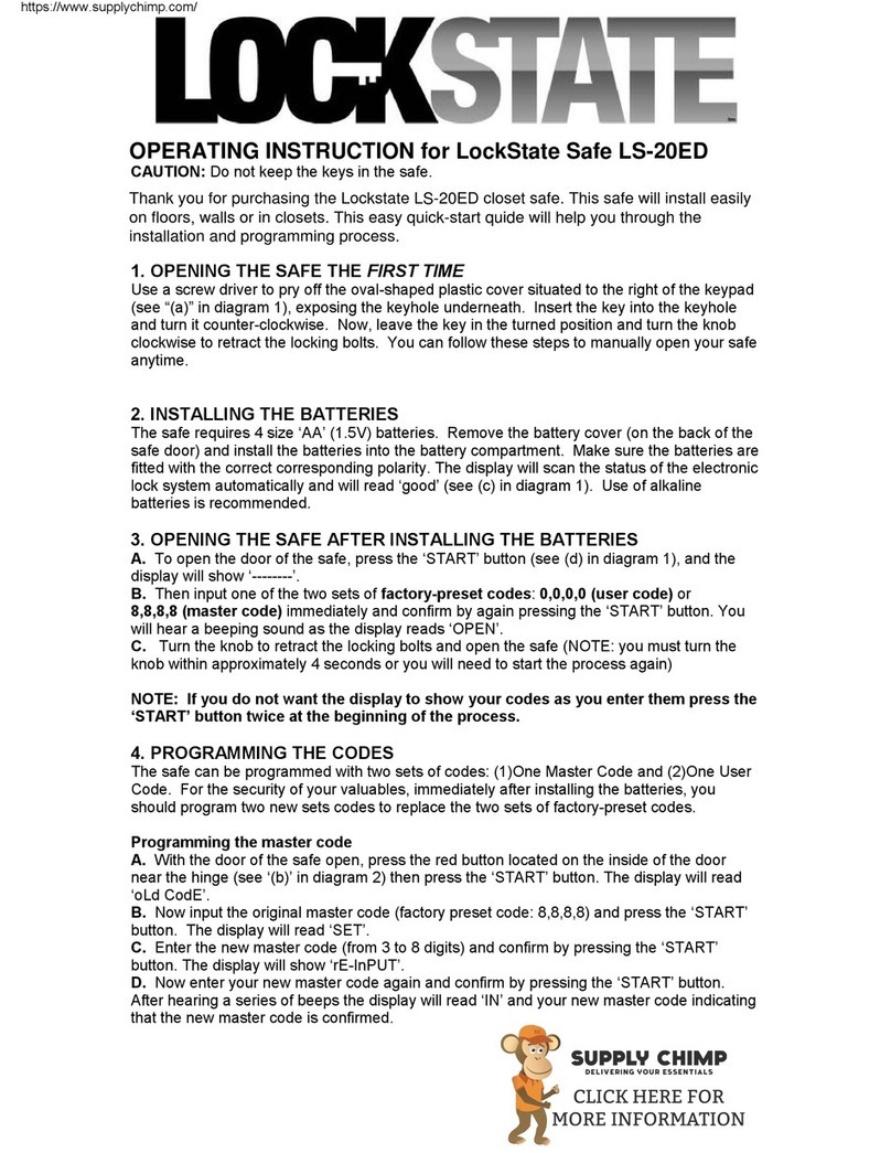 LockState LS-20ED Operating	 instruction