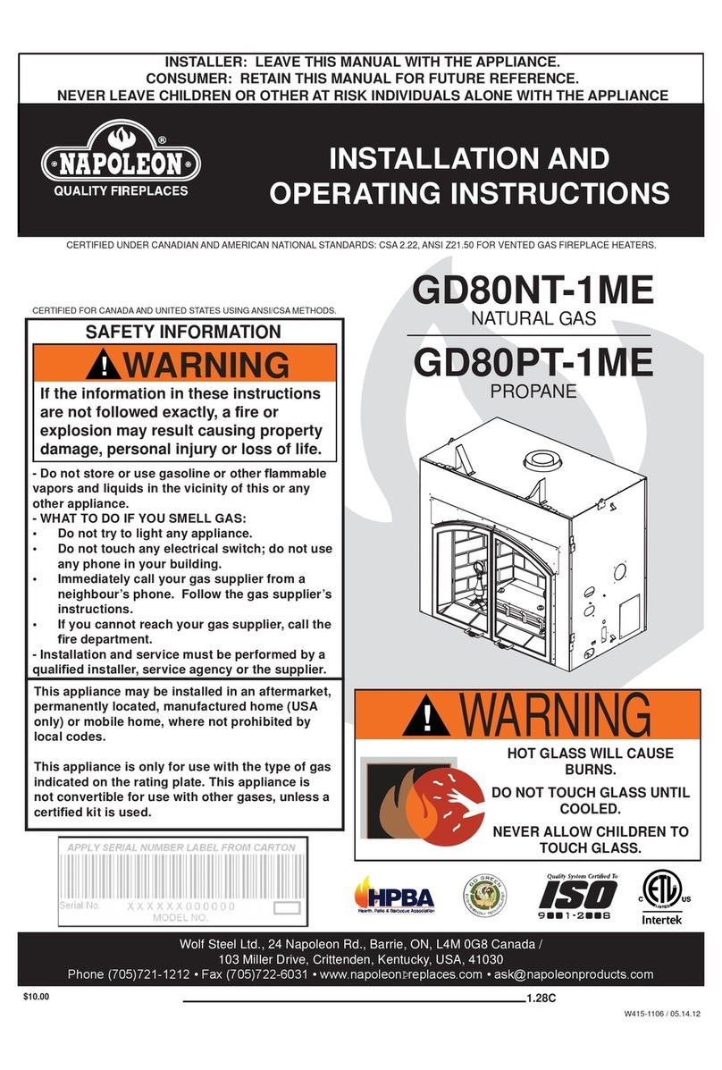 Napoleon GD80NT-1ME User manual Napoleon GD80NT-1ME User manual