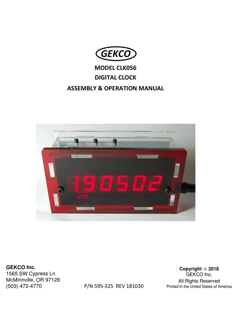 GEKCO CLK056 Assembly & operation manual