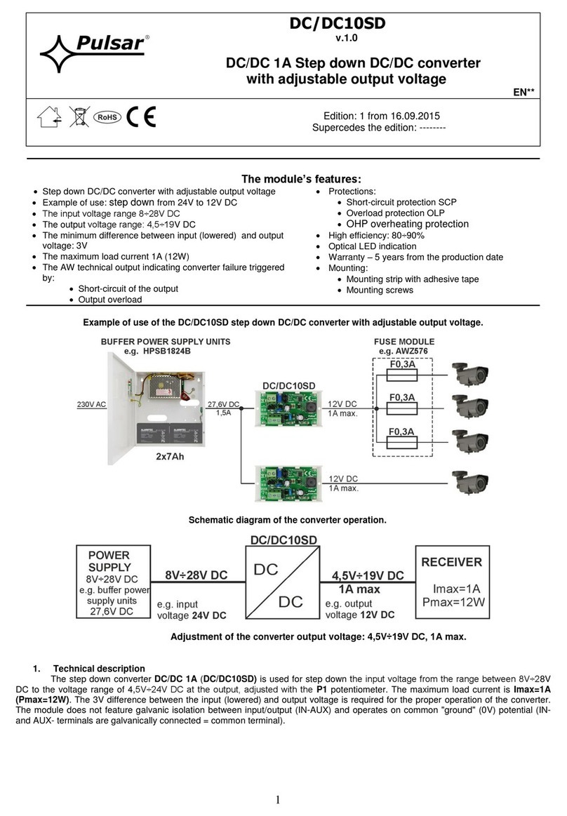 Pulsar DC/DC10SD instructions