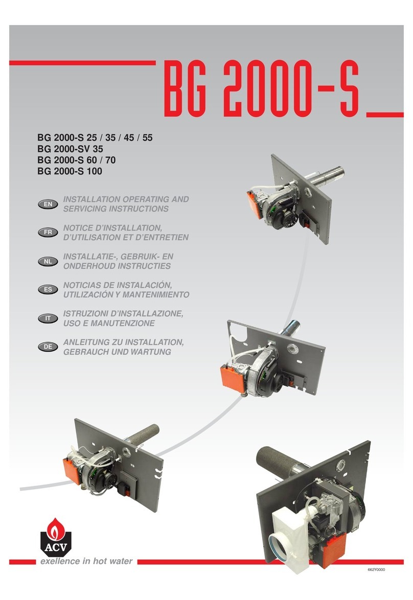 ACV BG 2000-S Series Installation, operating and servicing instructions ACV BG 2000-S Series Installation, operating and servicing instructions