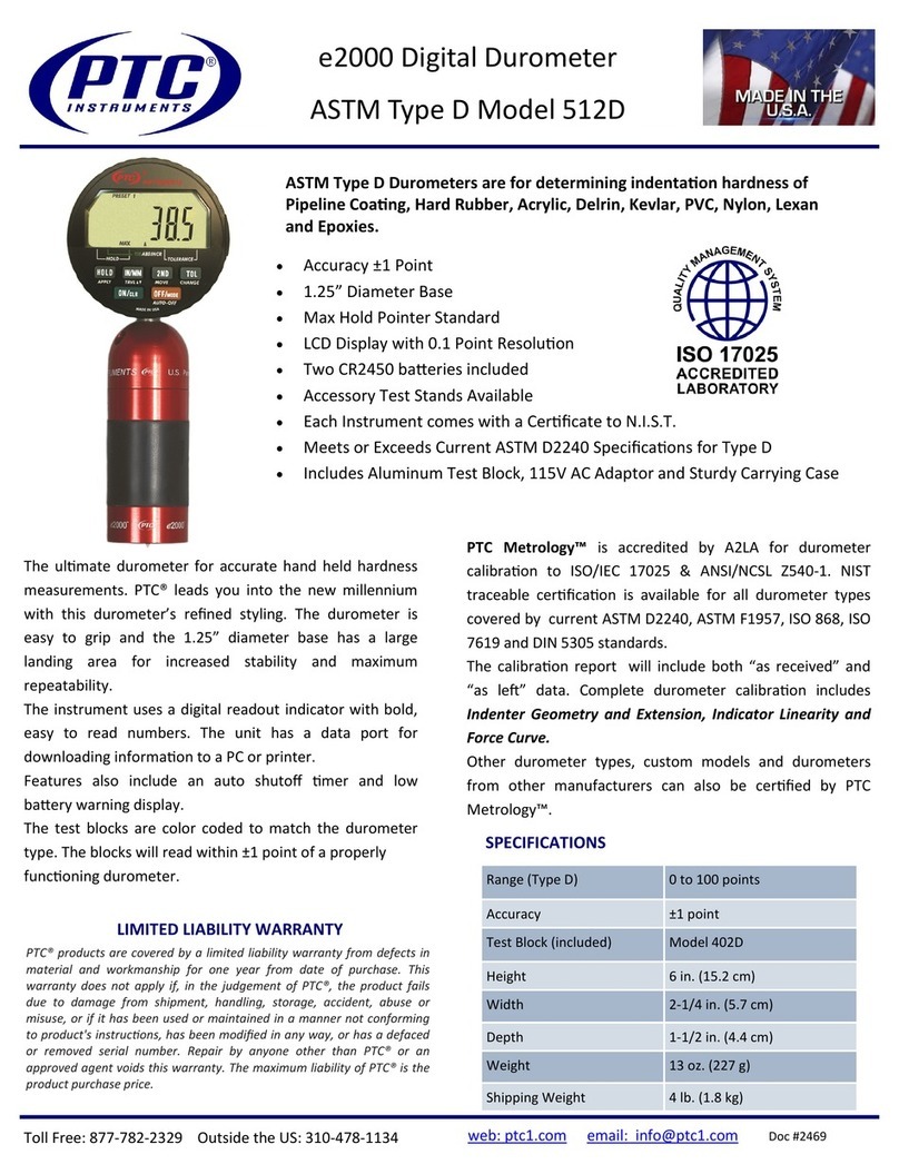 PTC Instruments e2000 512D manual
