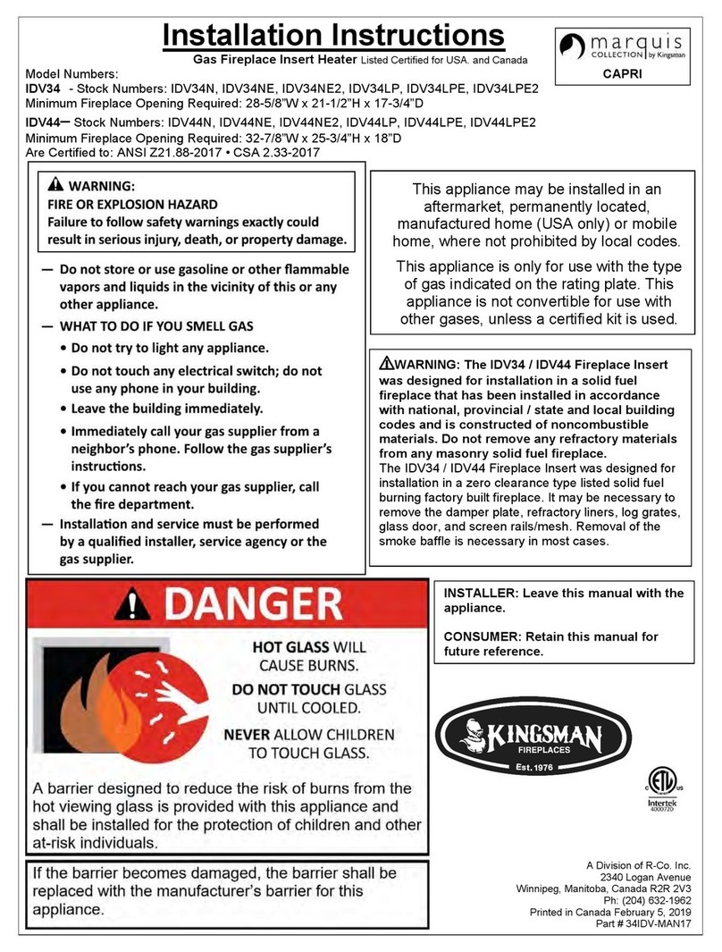 Marquis Capri IDV34 Series installation instructions Marquis Capri IDV34 Series installation instructions
