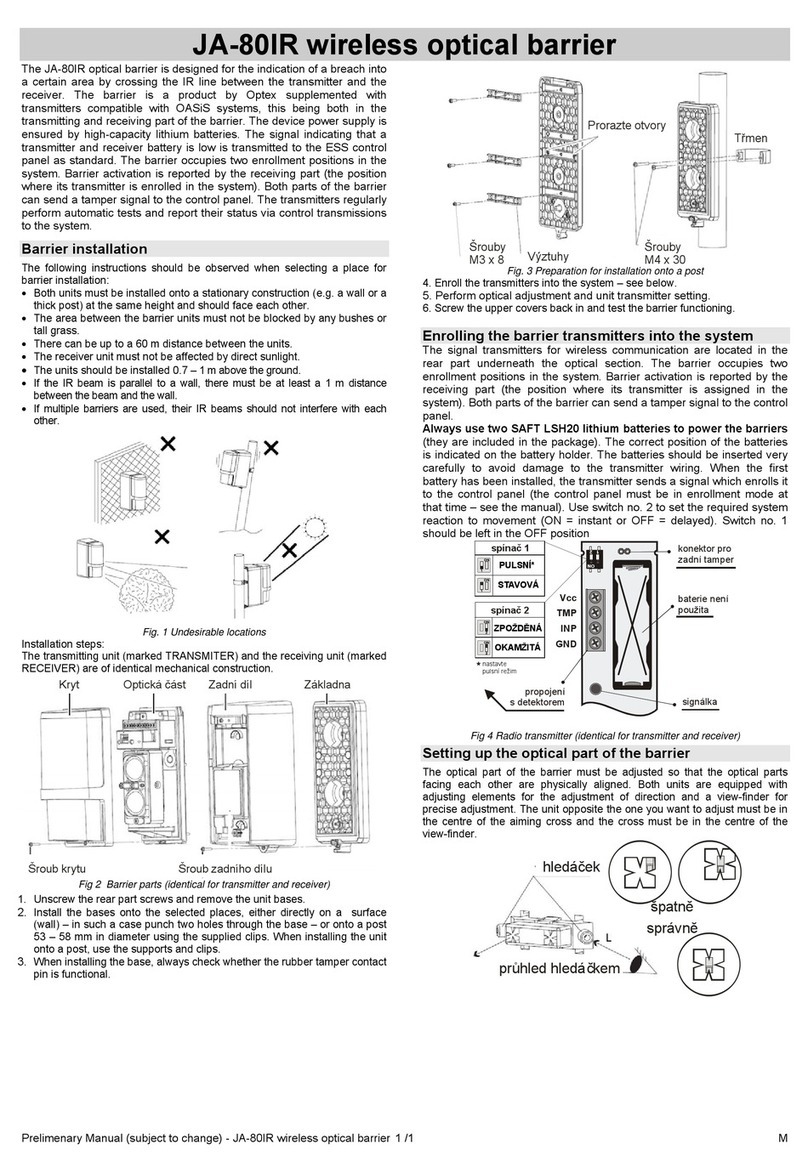 jablotron JA-80IR Prelimenary Manual jablotron JA-80IR Prelimenary Manual