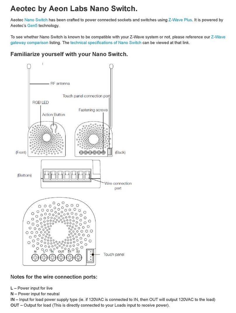 Aeon Labs Aeotec Nano switch manual Aeon Labs Aeotec Nano switch manual