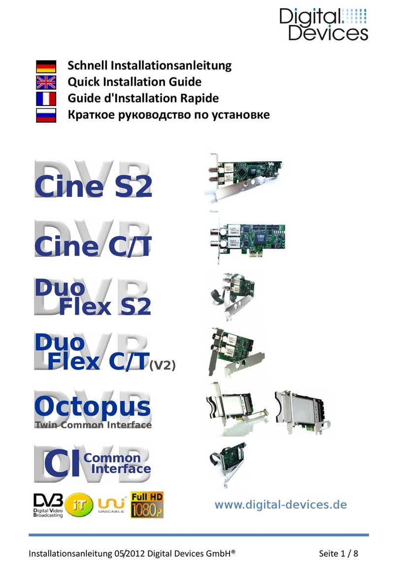 Digital Devices Cine S2 Quick installation guide
