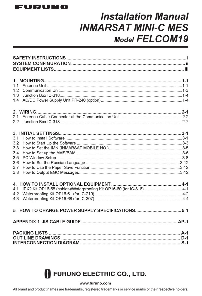 Furuno FELCOM19 Inmarsat Mini-C MES installation manual