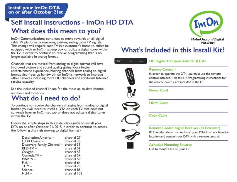 ImOn HD DTA Self-Install Instructions