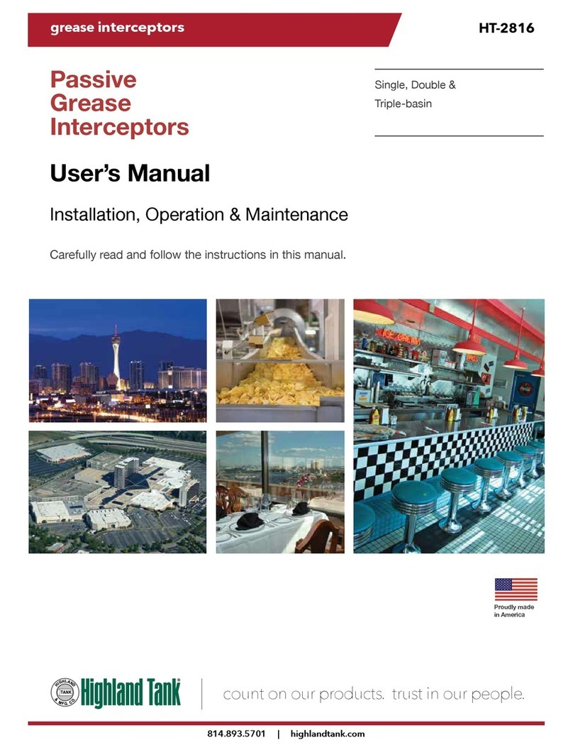 Highland Tank Passive Grease Interceptor user manual