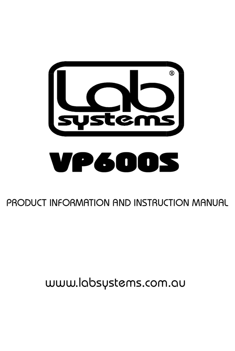 Lab systems VP600S PRODUCT INFORMATION AND INSTRUCTIONS Lab systems VP600S PRODUCT INFORMATION AND INSTRUCTIONS