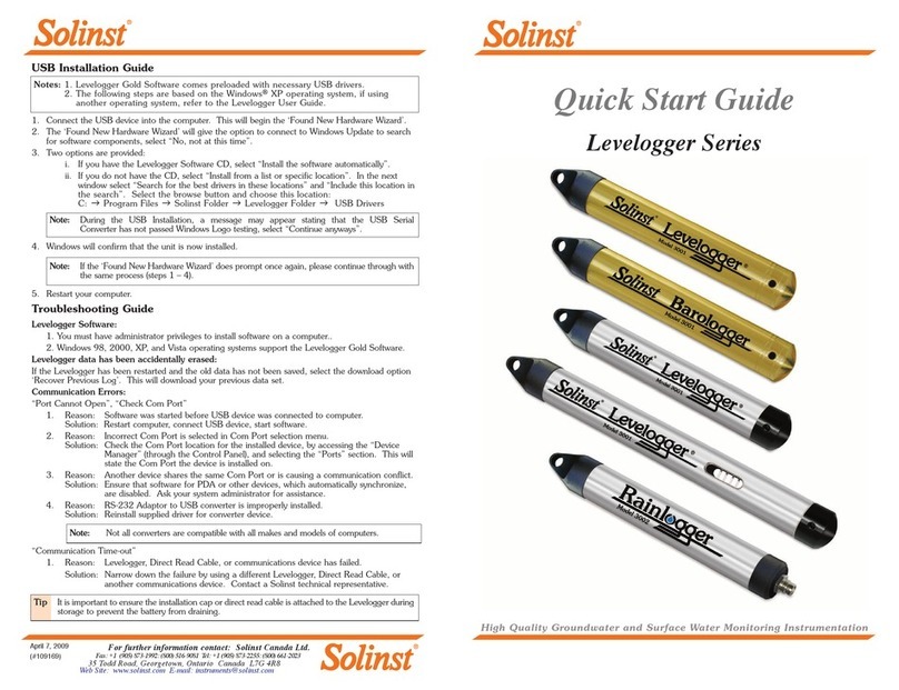 Solinst Barologger 3001 Gold user guide