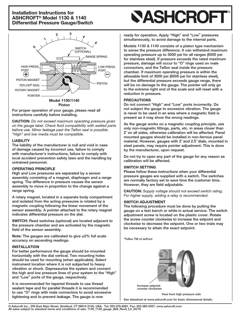 Ashcroft 1130 installation instructions