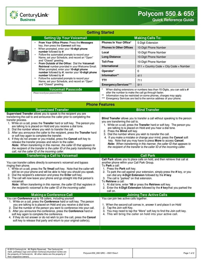 Polycom SoundPoint IP 550 User manual