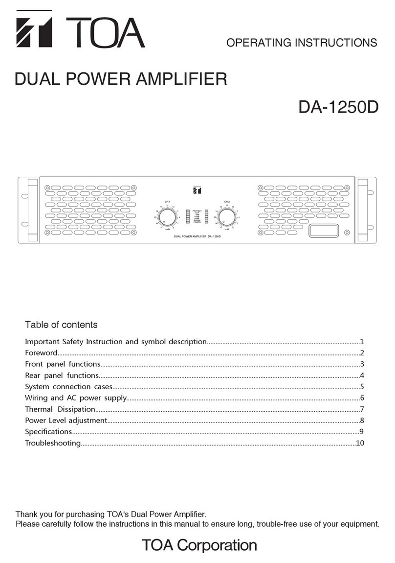 Toa DA-1250D operating instructions