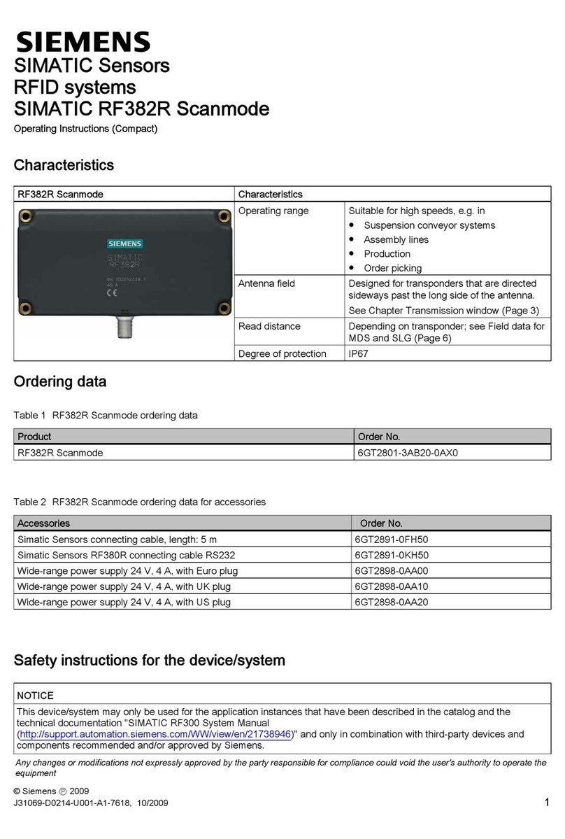 Siemens Simatic RF382R Scanmode User manual Siemens Simatic RF382R Scanmode User manual