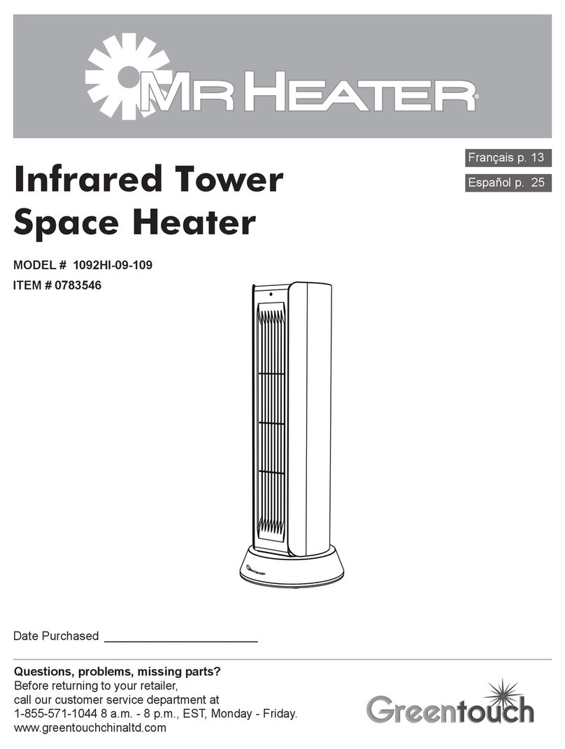 Greentouch MR HEATER 1092HI-09-109 manual