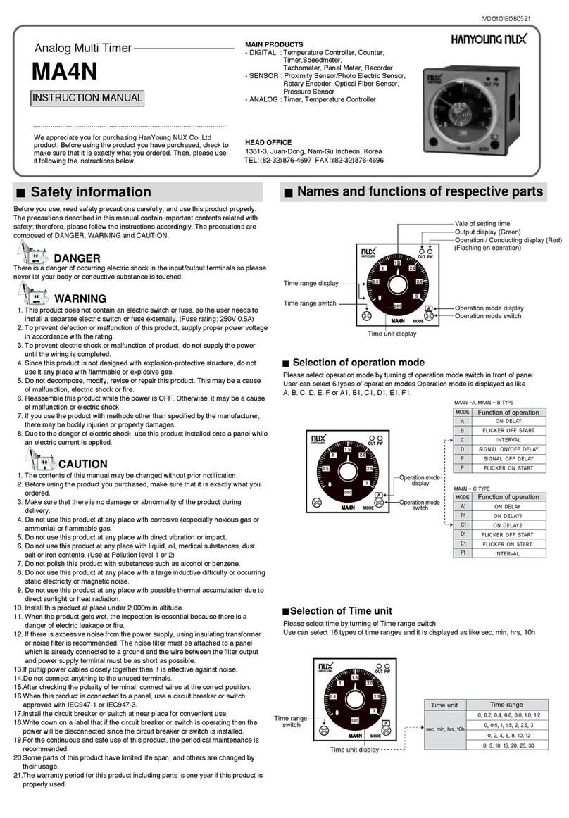 HANYOUNG NUX MA4N-A instruction manual