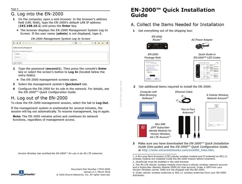 Encore Networks EN-2000 User manual