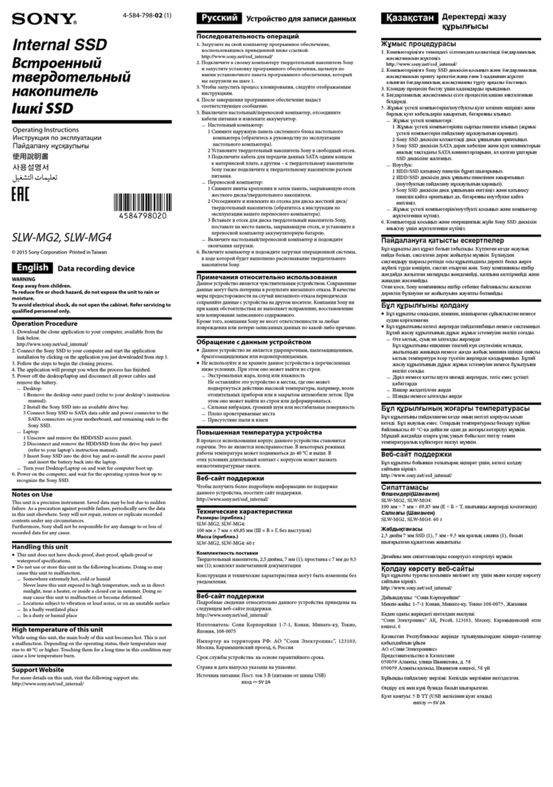 Sony SLW-MG2 User manual