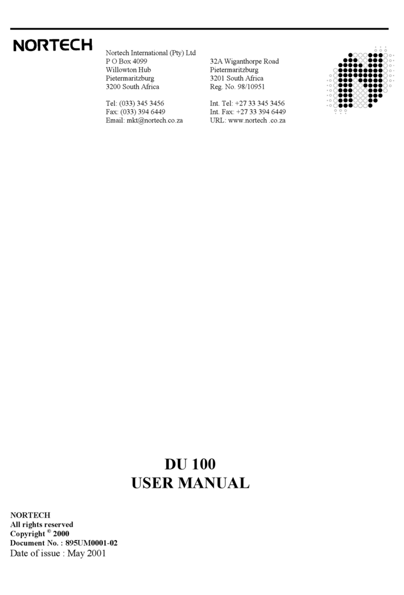 Nortech DU 100 user manual