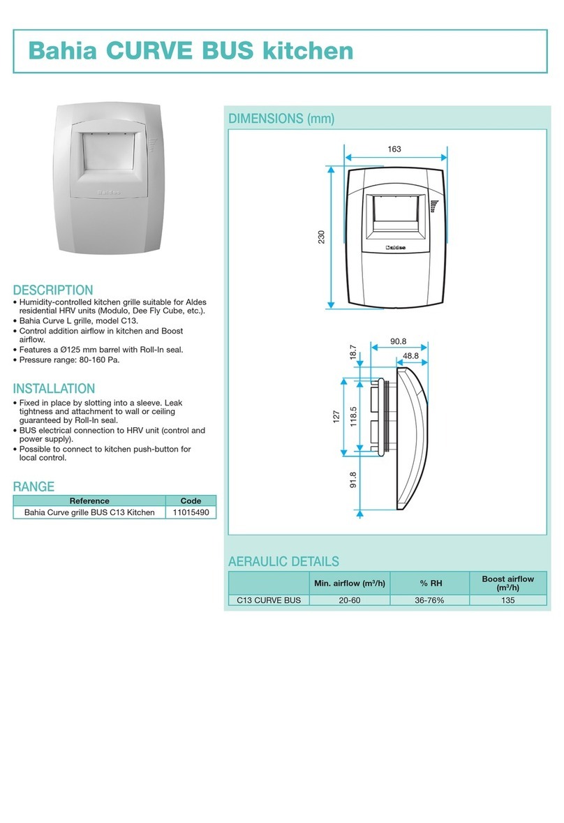 aldes Bahia Curve BUS kitchen quick start guide