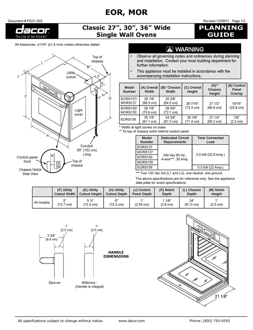 Dacor EOR series Technical manual Dacor EOR series Technical manual