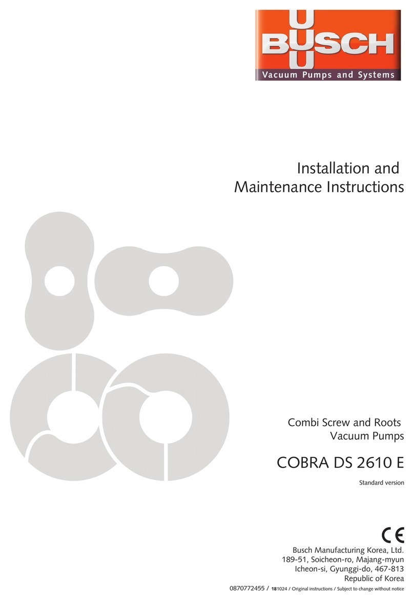 BUSCH COBRA DS 2610 E Installation and maintenance instructions