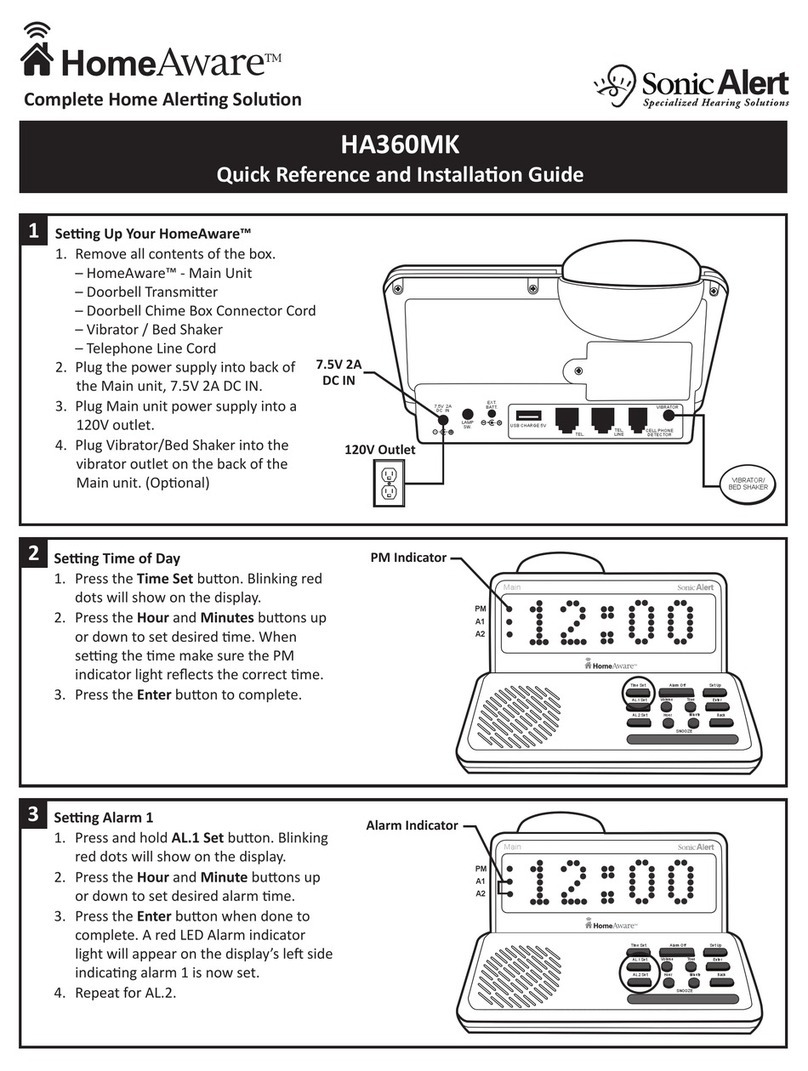 Sonic Alert HomeAware HA360MK Quick Reference and Installation Guide