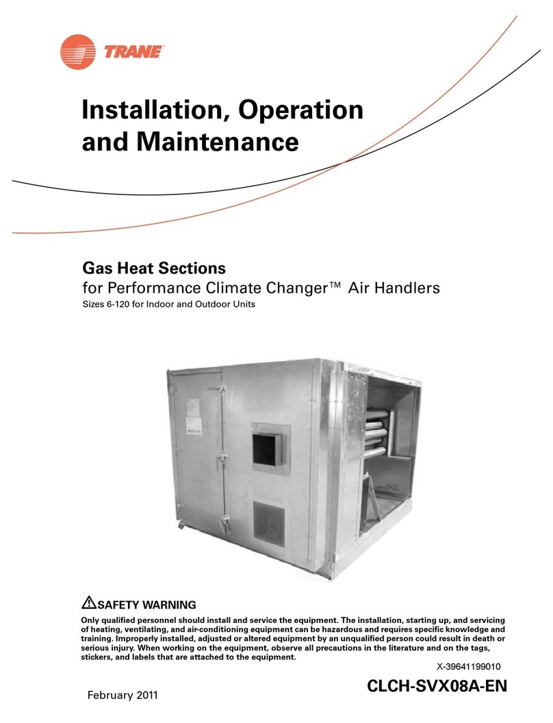 Trane Gas Heat Sectionsfor Performance Climate Changer Air... Installation and operating instructions