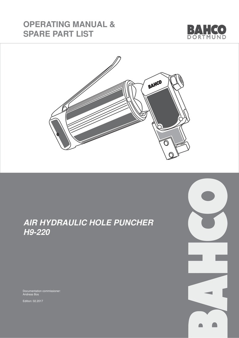 Bahco H9-220 Operating manual / spare parts list