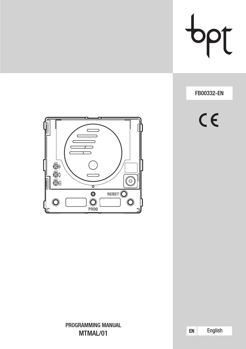 Bpt MTMAL/01 Programming manual