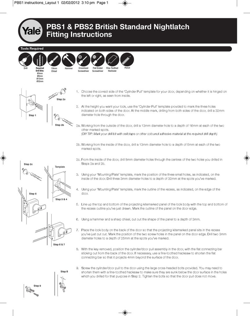 Assa Abloy Yale PBS1 Fitting instructions