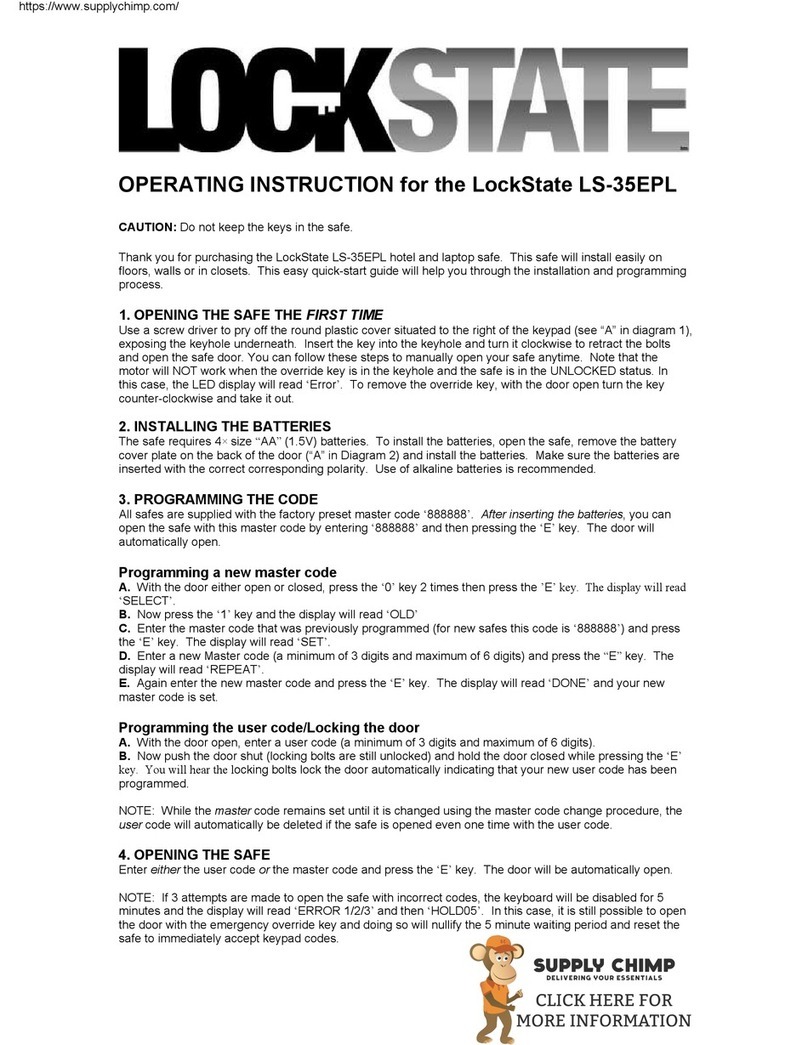 LockState LS-35EPL Operating	 instruction