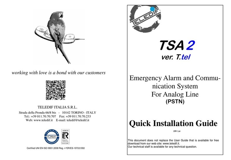 Teledif TSA2 ver. T.tel Quick installation guide Teledif TSA2 ver. T.tel Quick installation guide