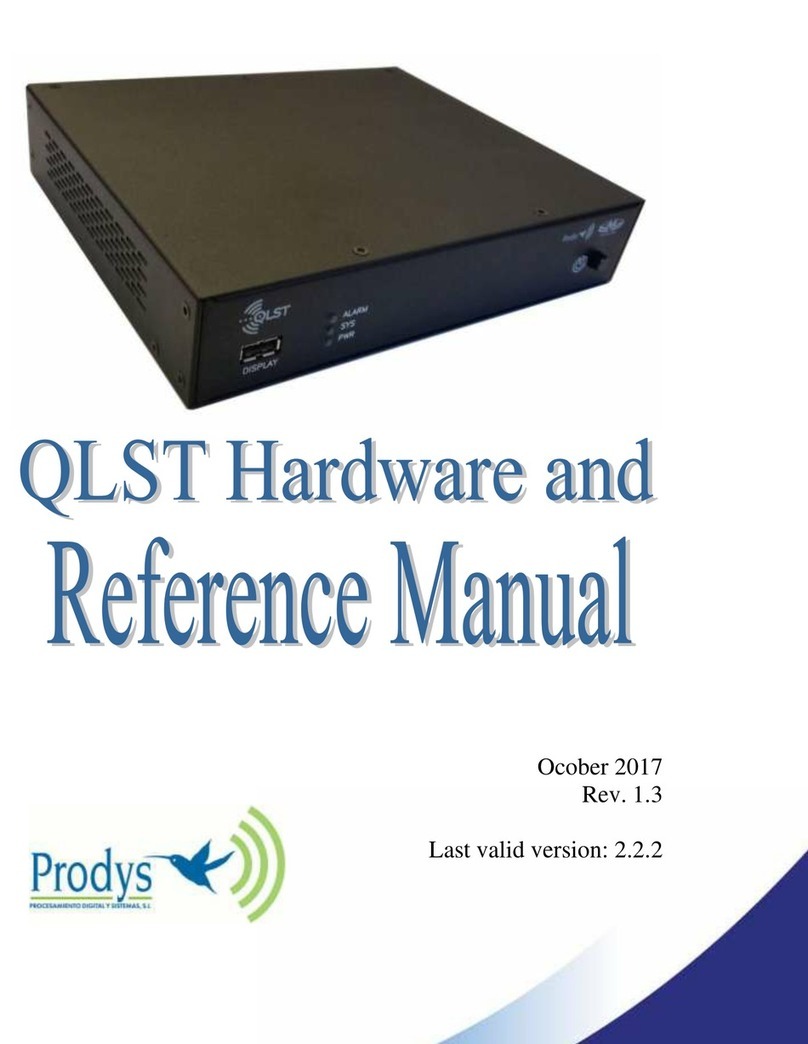 Prodys QLST User manual